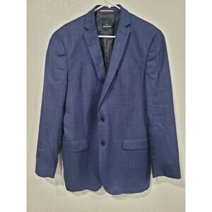Daniel Hechter Blue‎ Checkered 100% Wool Men's Blazer size 42XL #16